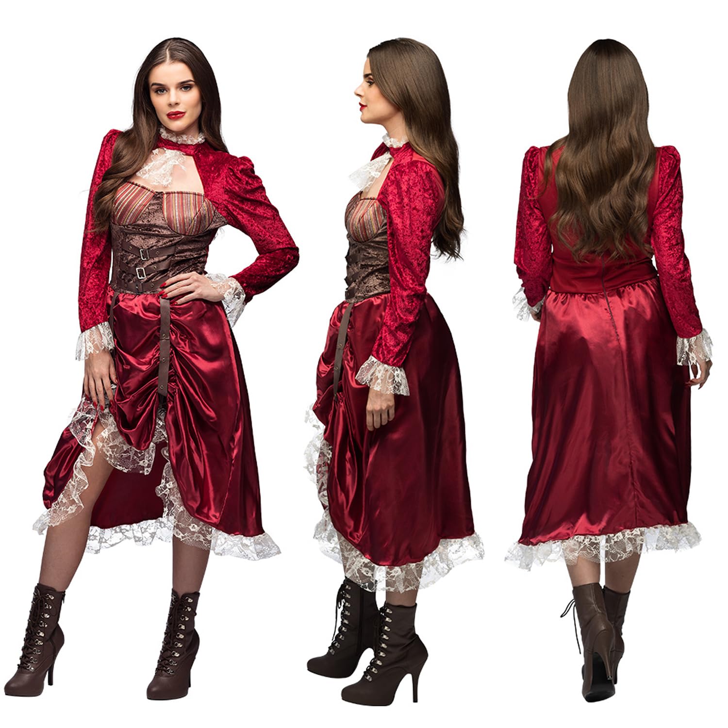 Boland - Steampunkowy kostium Almira dla dorosłych, strój na karnawał, imprezy tematyczne i cosplay, przebrania dla kobiet