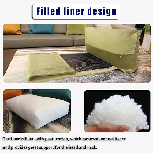 Miniatura 5 de Almohada antideslizante para la cabeza para reclinables - Cojín de apoyo para el cuello con cubierta de terciopelo para alivio del dolor en el