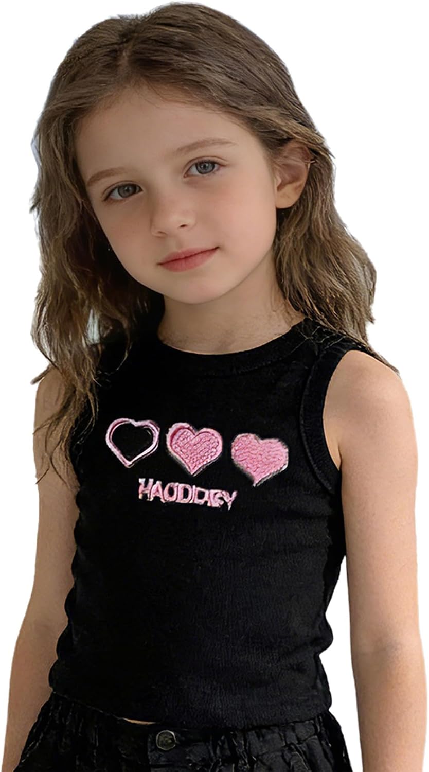 TiaoBug Kids Athletic Sleeveless Crop Top Basic Camisole Tank Undershirts Summer Outfits for Fitness