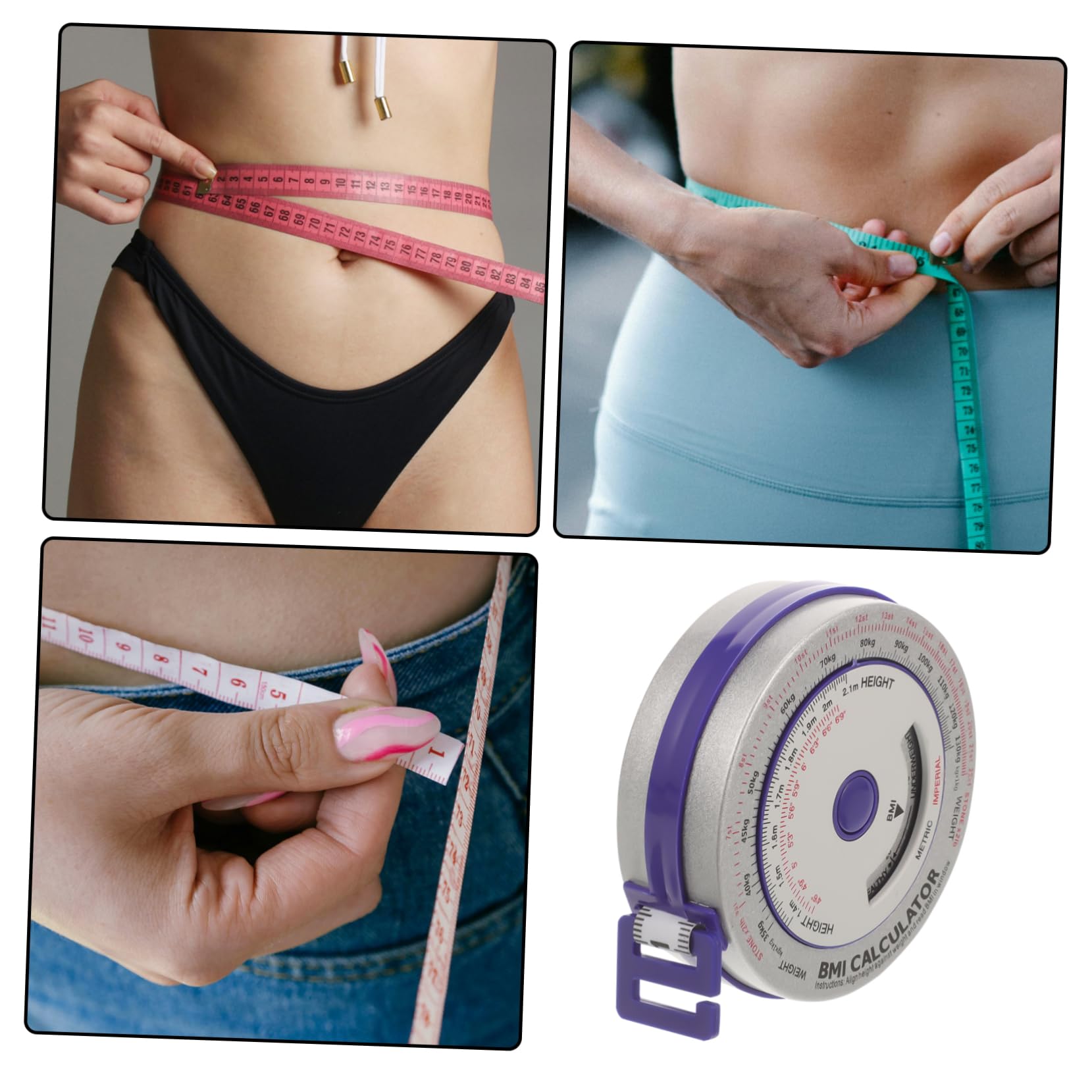 Tofficu 5 Pezzi Misuratore Flessibile per Misurazione Corpo Strumento per Fitness e Cucito e Portatile Adatto Diverse