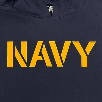 Armed Forces Gear US Navy Anchor Embroidered Fleece Hooded Sweatshirt (Navy)