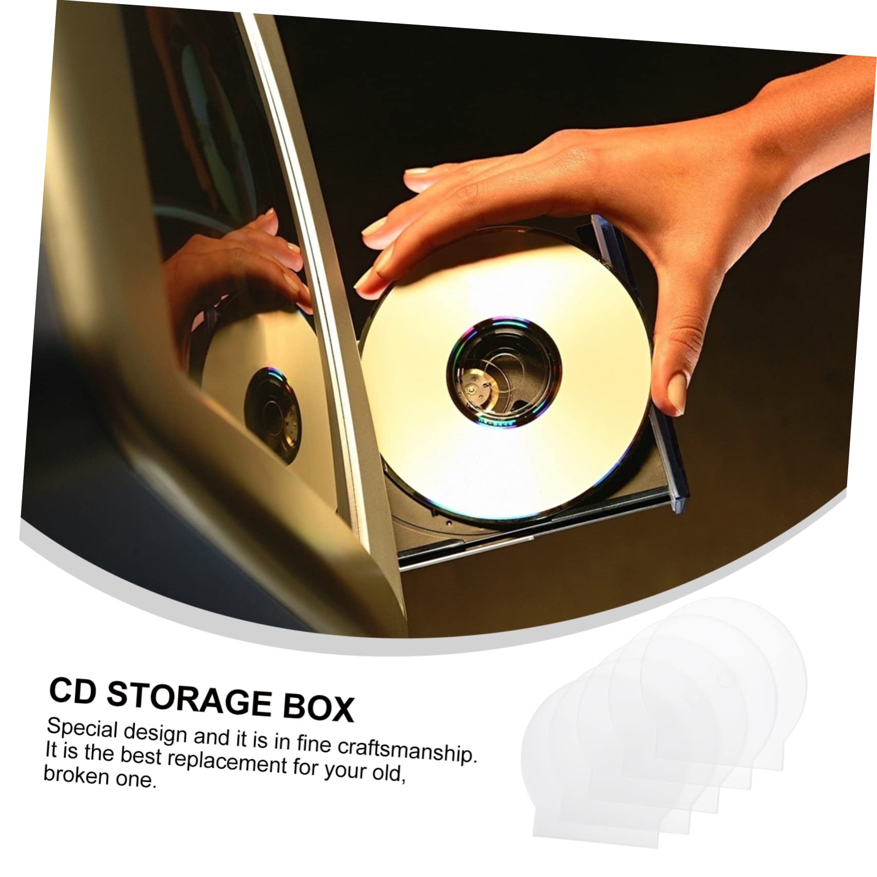 KONTONTY 20pcs CD Storage Case Portable Plastic Optical Disks Box Practical Organizer for DVDs Protective Design with Grooves for Efficient Space Saving