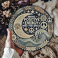 Daxionry Positive Energy Aluminum Tin Sign - 8x8 Inch Weatherproof Wall Art for Home, Bar, Garage, Cafe - Mindful Vintage Decor
