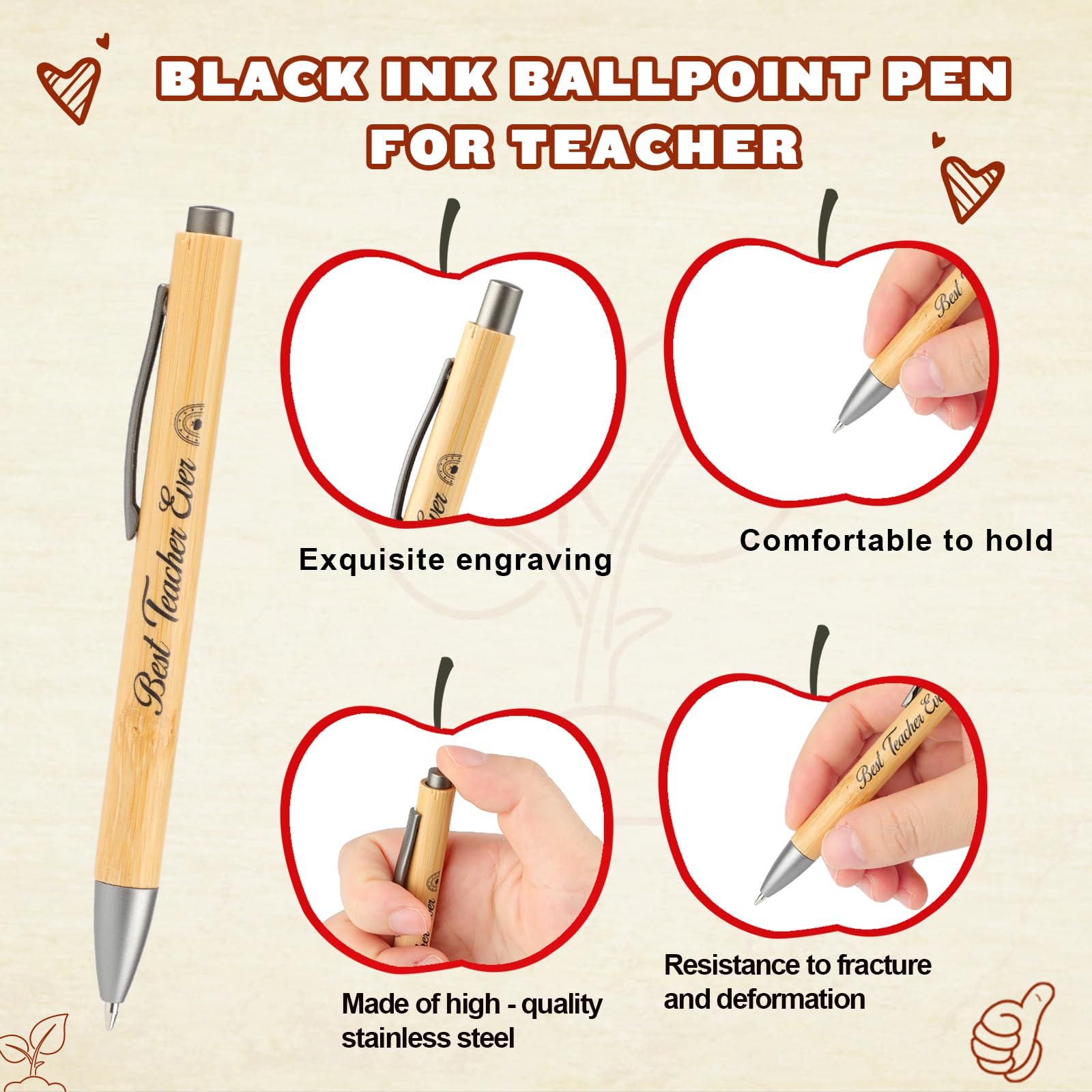 HOWAF Thank You Teacher Gifts for Women Men Teacher Notebook Gift Notebook, Travel Diary Journal & Ballpoint Pens - Image 4