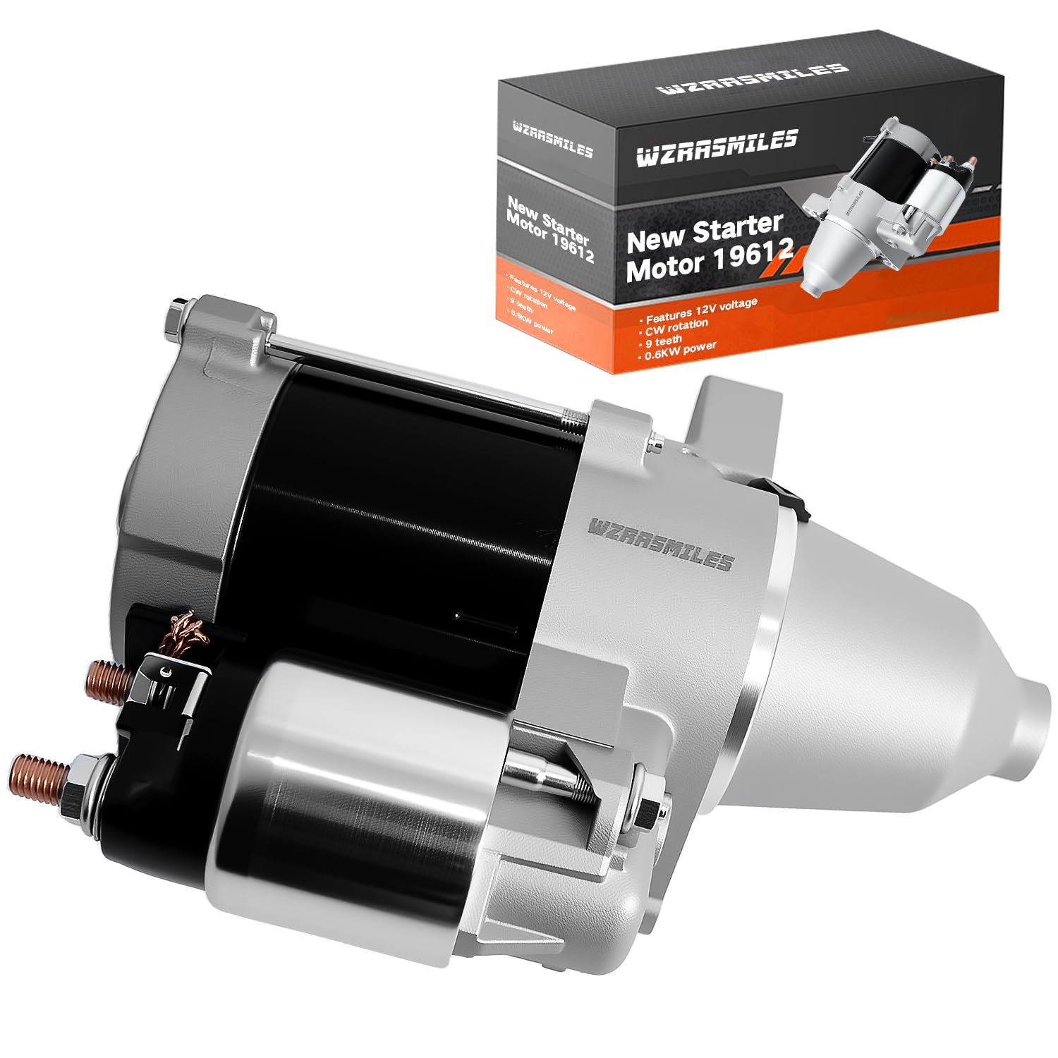 New Starter Motor 19612 Compatible with for Briggs & Stratton 32HP Vanguard V-Twin Air Cooled Engines, Replacement for 807383 809054 845760 84006533 SND0529 428000-0230