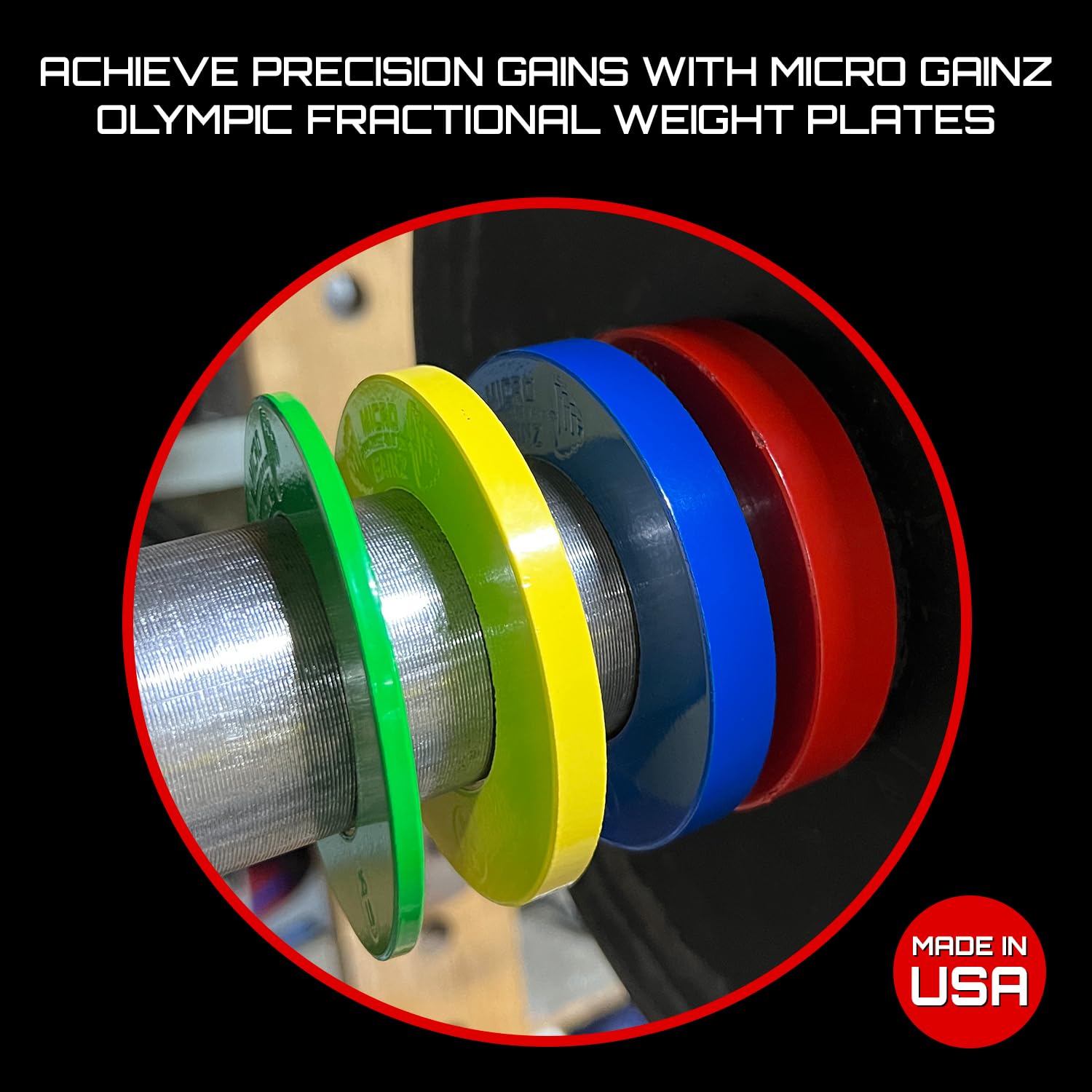 Micro Gainz Lot De 10 Disques Fractionnaires Calibrés Pour Haltères Olympiques