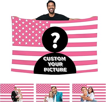 Amazon.com: Custom American Flag 3x5ft Personalized Pink Flags ...