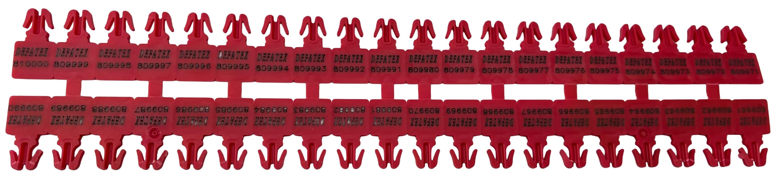 Precintos Seguridad universal para Valijas tipo Flecha Rojos Numerados y logo generico(1000 Unidades)