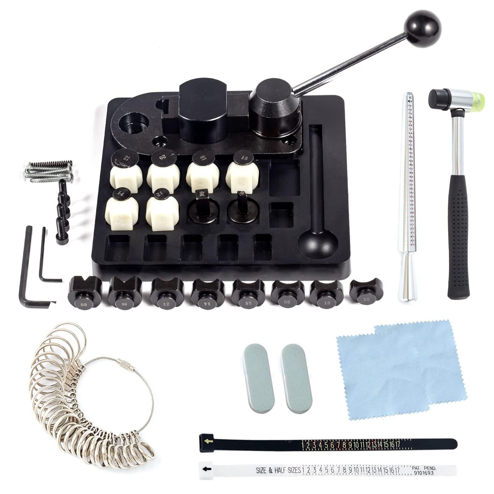 Strumento Piega Anelli,Macchina Piega Anelli con Matrici in Nylon Strumento for Creazione di Gioielli for Anelli,Kit di Strumenti Multifunzione for Piegare Orecchini ad Anello for 12/14/16/18/20/22mm