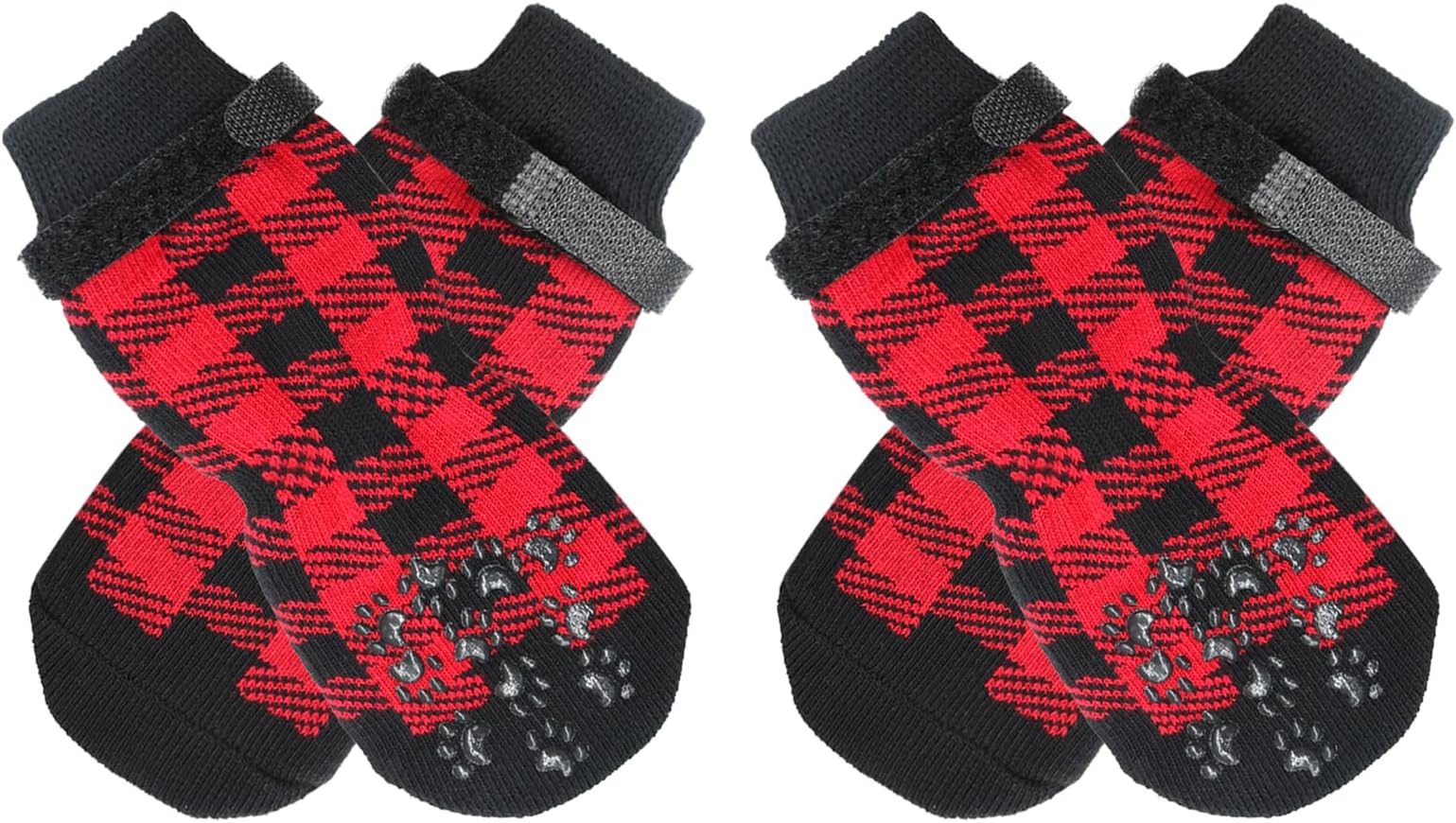 Rypet Anti-Slip Dog Socks 2 Pairs, Silicone Grips for Hardwood Floors, L