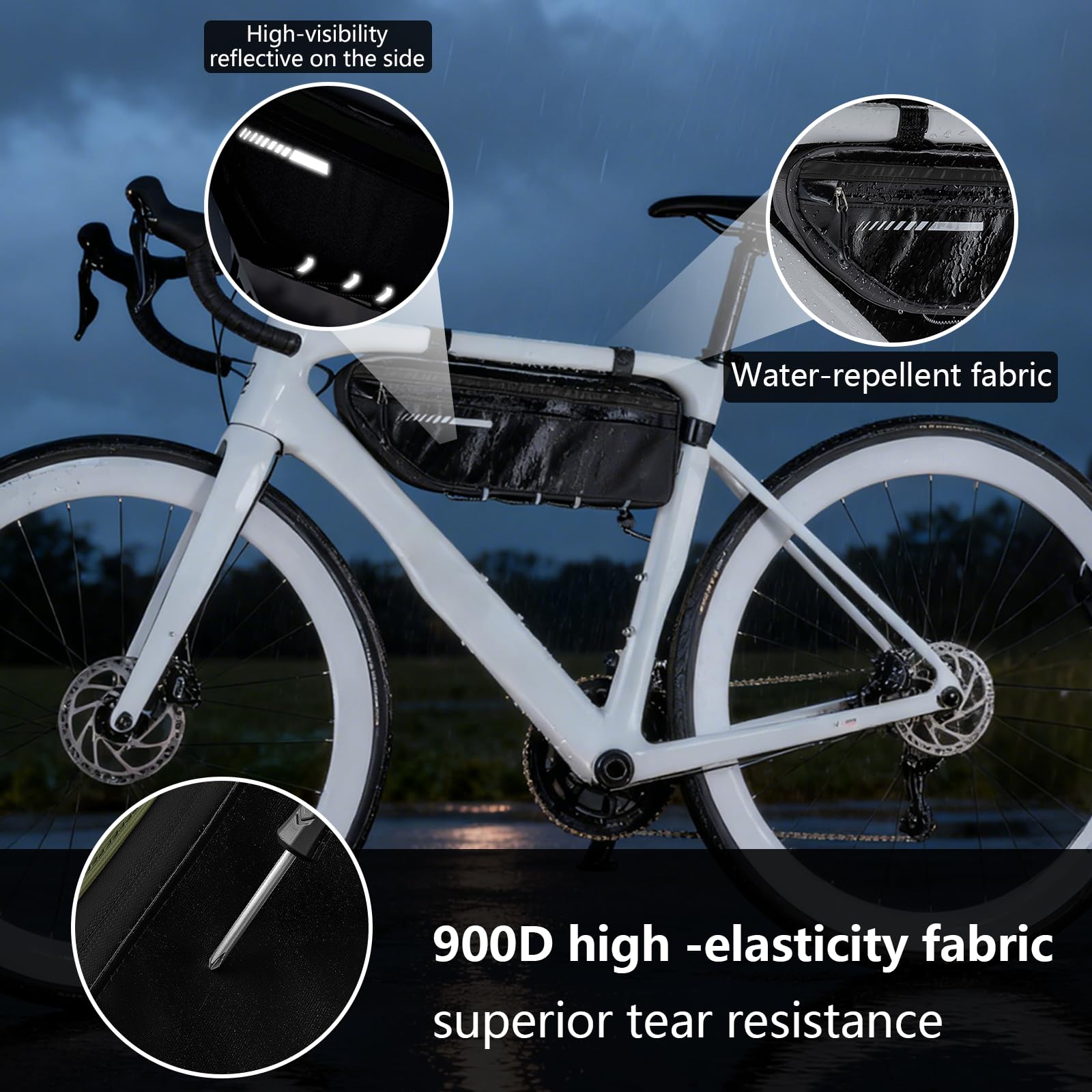 SACOCHE VELO,11L--sac De Selle étanche Et Réfléchissant De 11l, Grande