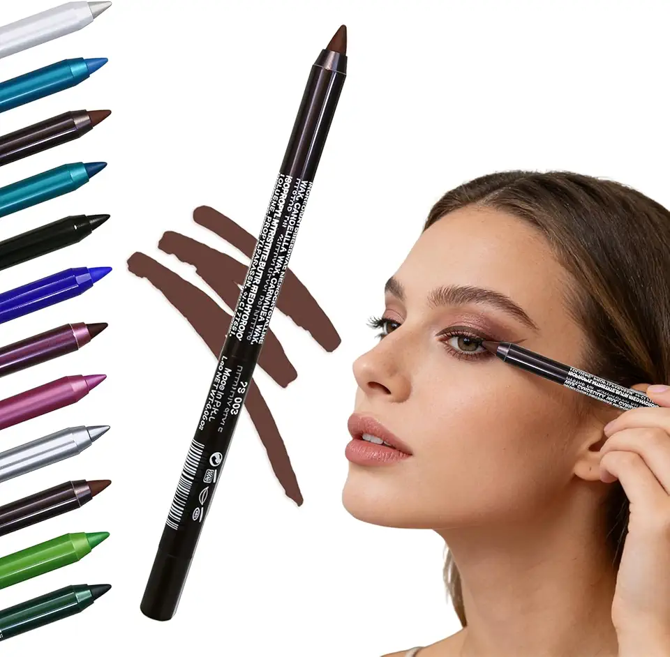 Delineador de lápis à prova d'água, à prova de manchas, gel colorido cremoso delineador líquido, enchimento de meia para mulheres (marrom brilhante)