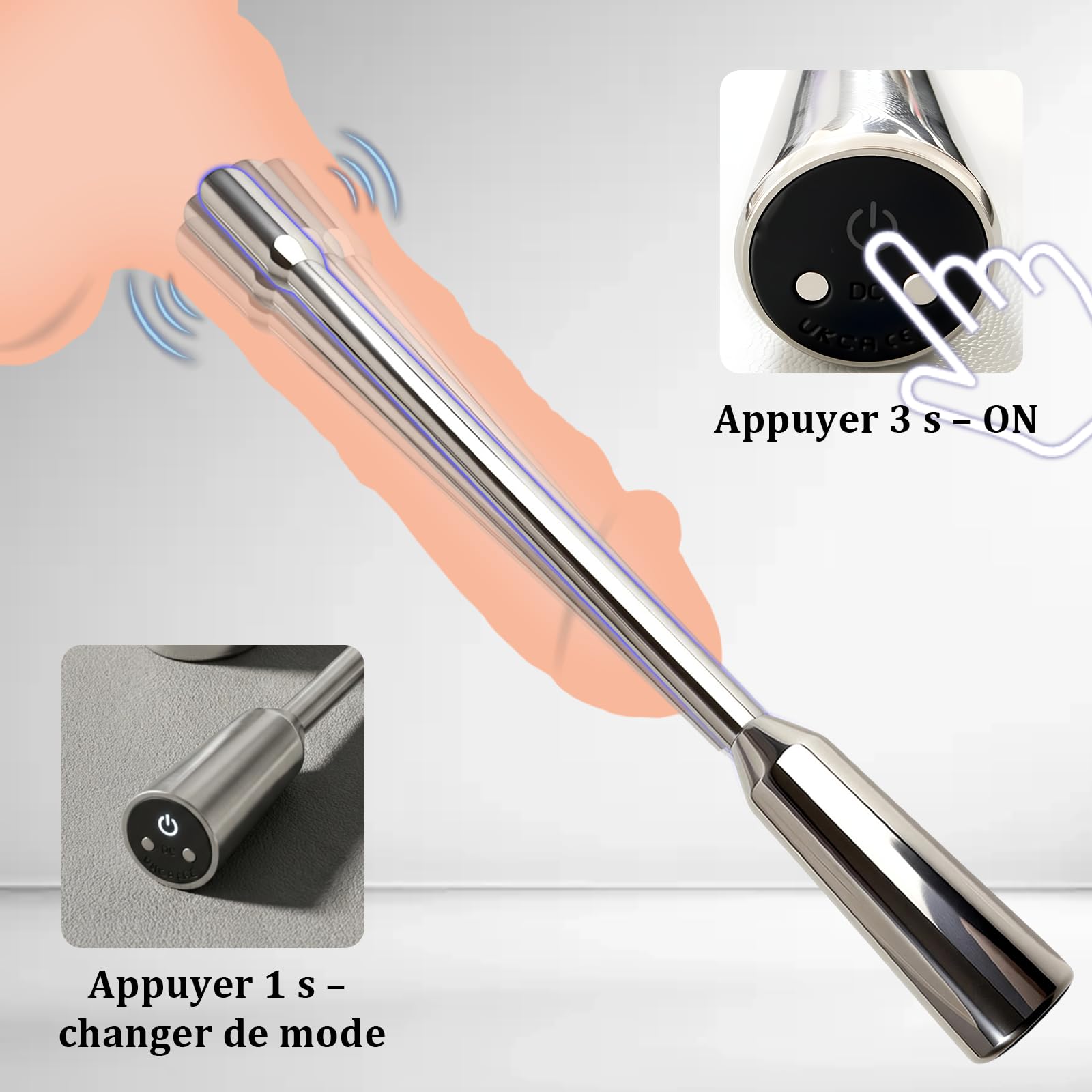 Vibromasseur Urétral Dilatateur Urétral Vibrant Masturbation Prostate Plug Uretre Vibromasseur Homme Dilatateurs Urétraux Électriques Penis en 10 Modes de Vibration Jouet Sexuelle pour Hommes, 8MM