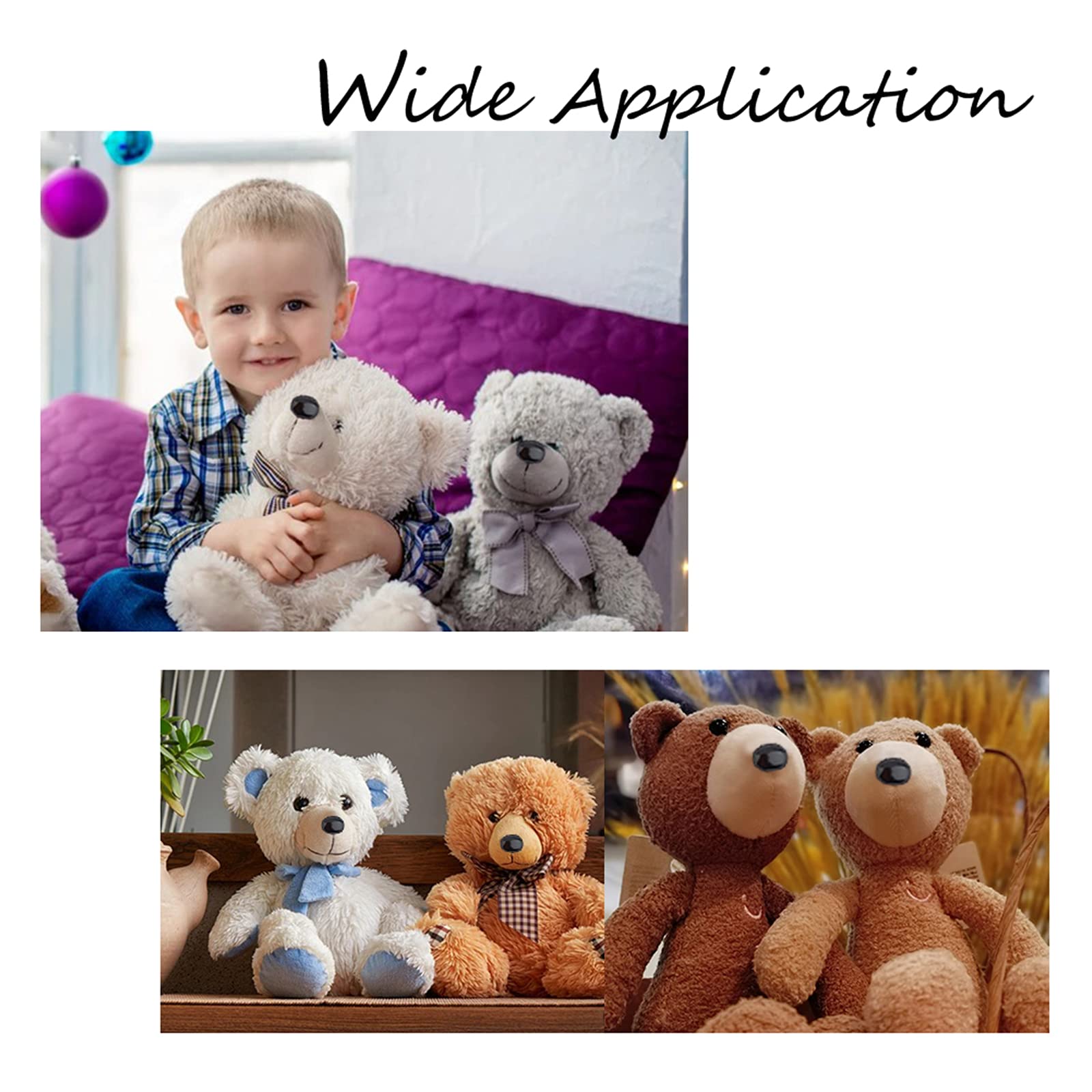 Buy SUPERFINDINGS About 125pcs Safety Eyes and Noses Kit 5 Sizes Black