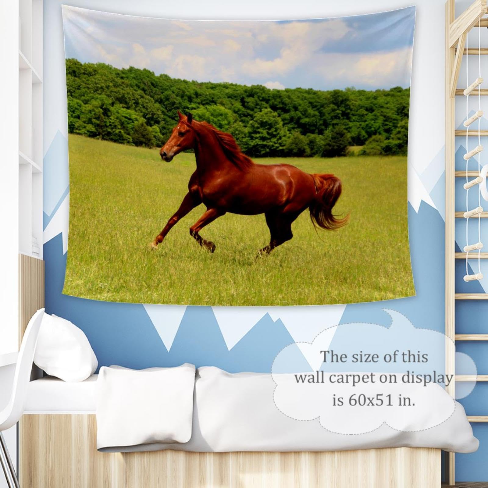 Amazon.co.jp: 寝室用壁掛けタペストリー、馬、タペストリー壁掛け