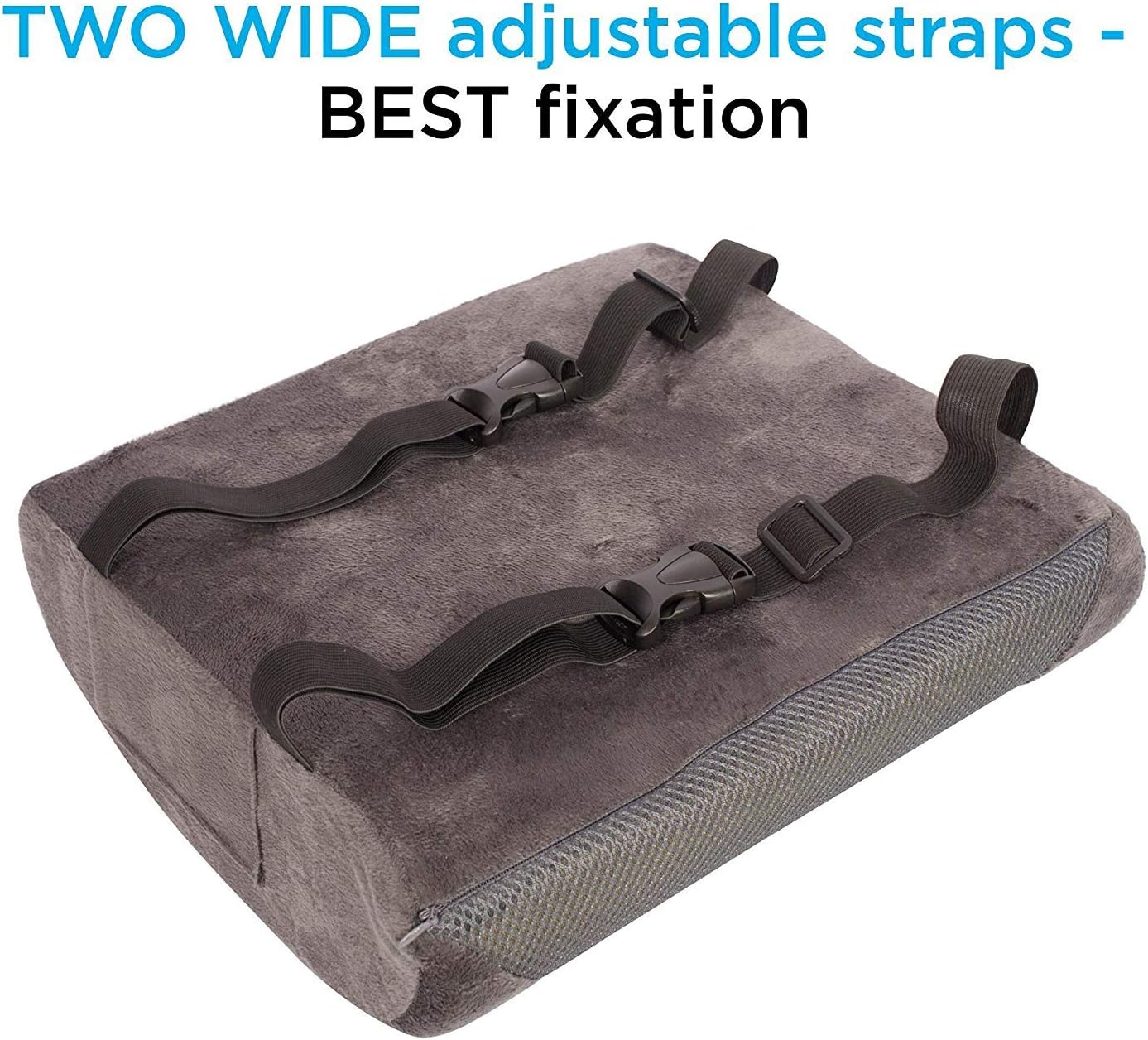 SOFTaCARE, Dark Gray Seat Cushion Coccyx Orthopedic Memory Foam and Lumbar Support Pillow, Set of 2, 2 Count: Furniture & Decor