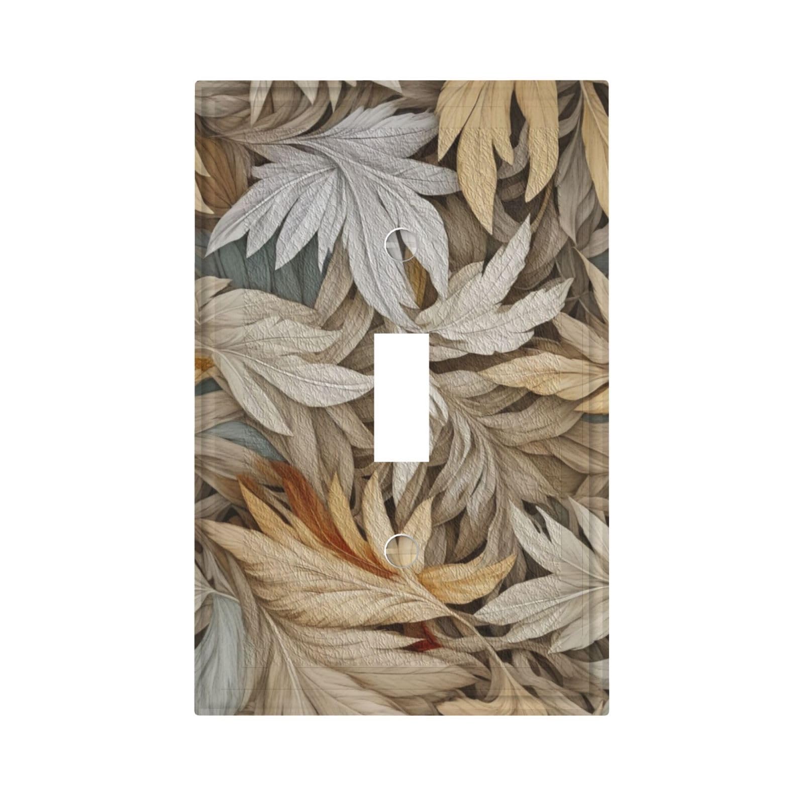 Photo 1 of *Screws missing* AZJINCOS Decorative Art Single Toggle Wall Plate - Autumn Leaves
