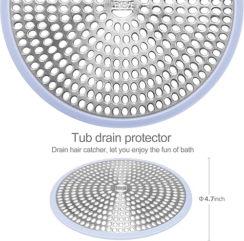 Miniatura 23 de LEKEYE fácil de limpiar regadera drenaje visualización/pelo Catcher/strainer-steel & silicona, Stainless Gris