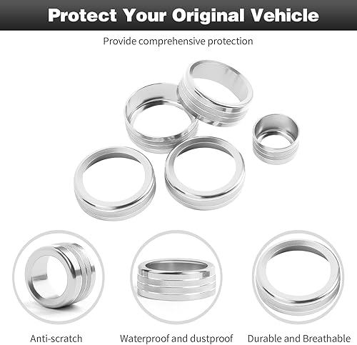 Miniatura 7 de CheroCar Cubierta de pomos de radio de CA para consola central, perilla de aire acondicionado, interruptor de botón para Chevy Silverado 2022-2023,