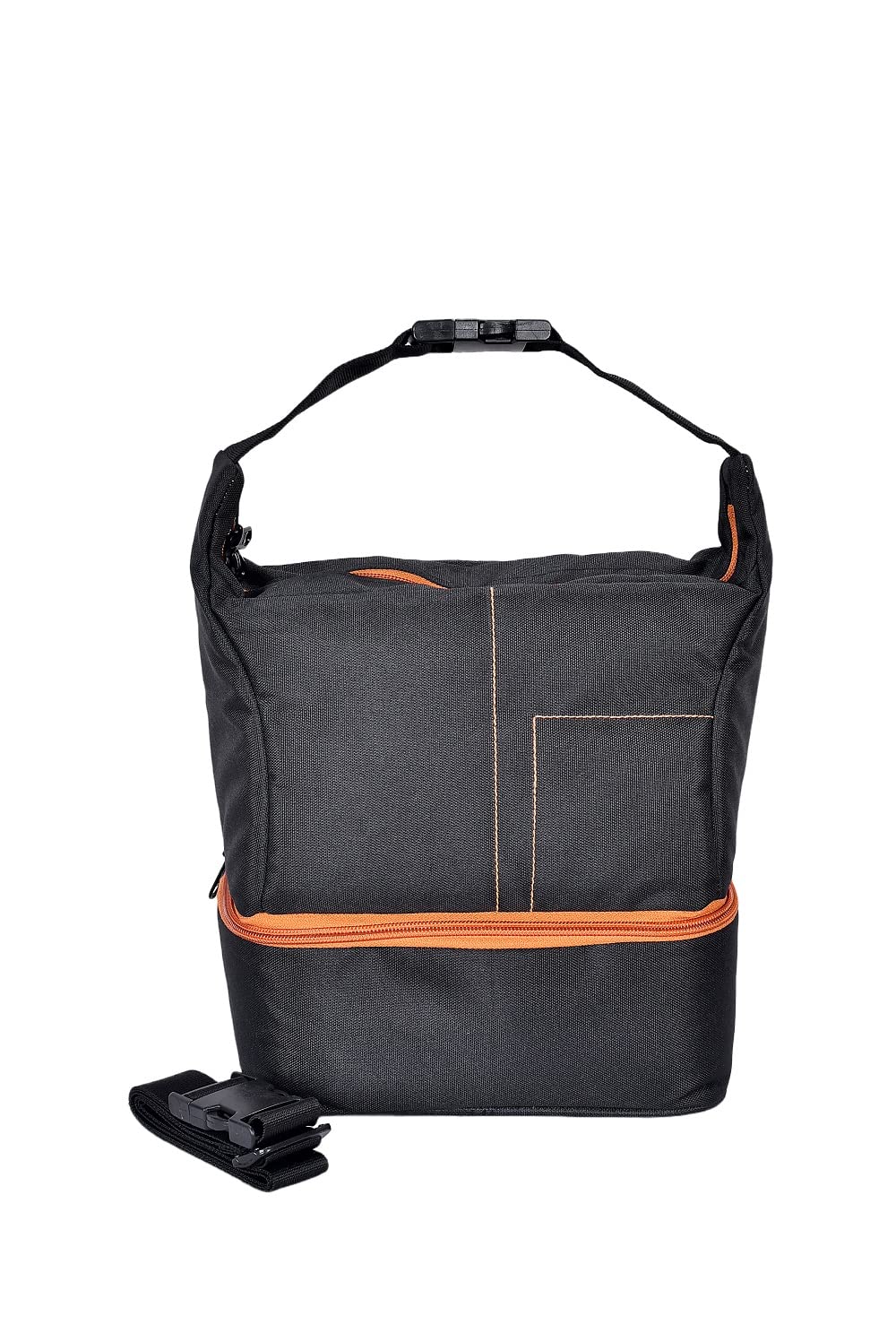 SHOPEE Polyester DSLR/SLR Camera Shoulder Bag Case with Adjustable Shoulder Strap, Compatible for Nikon, Canon, Sony Cameras, Waterproof, Breathable, Anti Shock (Orange-Black)