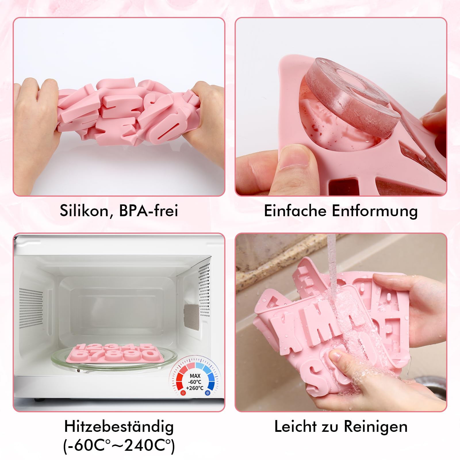 Seifenprofis XXL 26 letters (6,5 cm) -Extra stabiel - siliconen vorm zeepvorm bakvorm chocoladevorm 41 x 27 x 3 cm