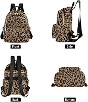 Women's Anti-Theft Laptop Backpack - Waterproof Faux Leather Leopard Print Work Bag For Commuting - View #2