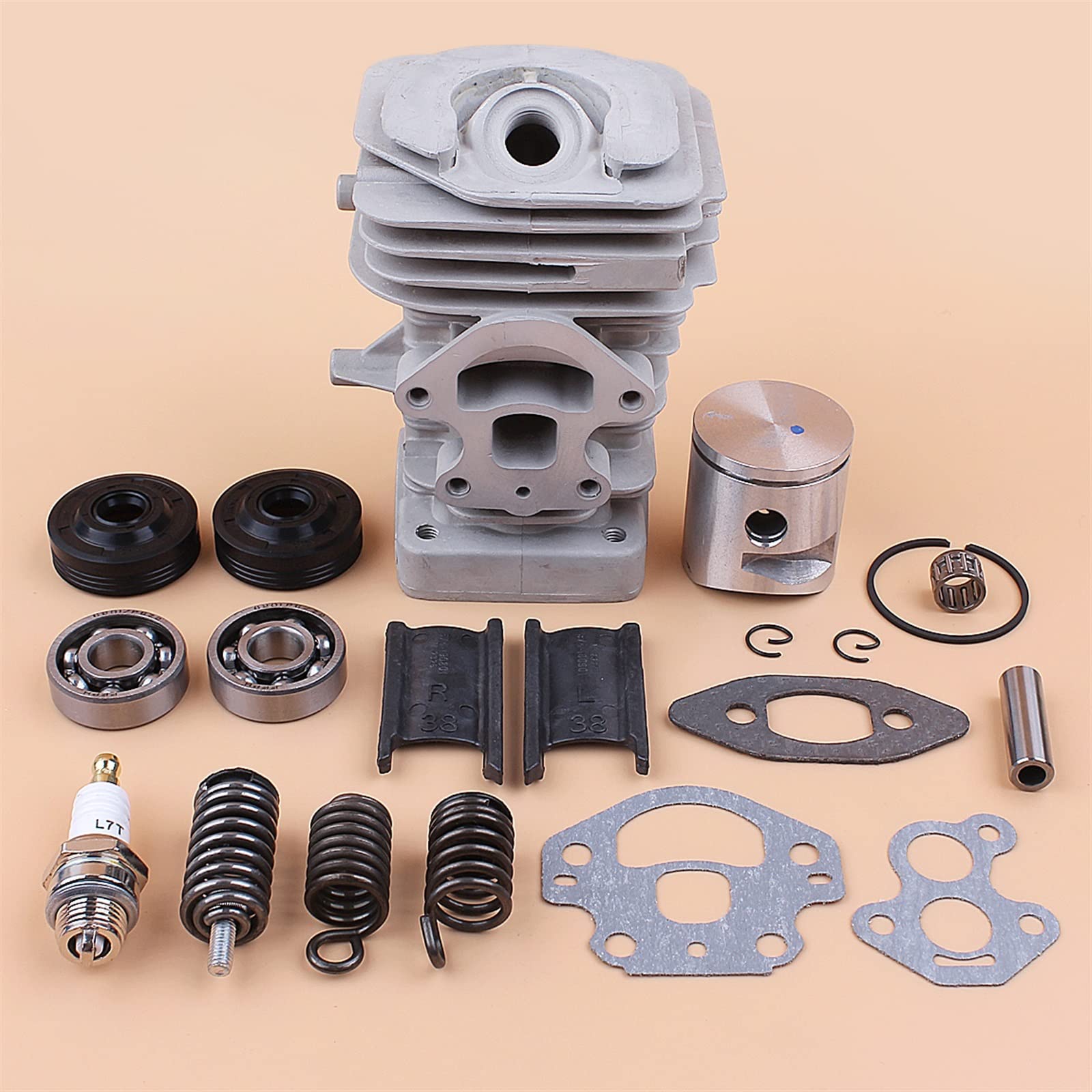 IWBR Kit de pistón de Cilindro de 39mm Apto for Husqvarna 240 235 236 cojinete de cigüeñal Junta de Sello de Aceite Amortiguador cojinete Motosierra Pieza de Repuesto