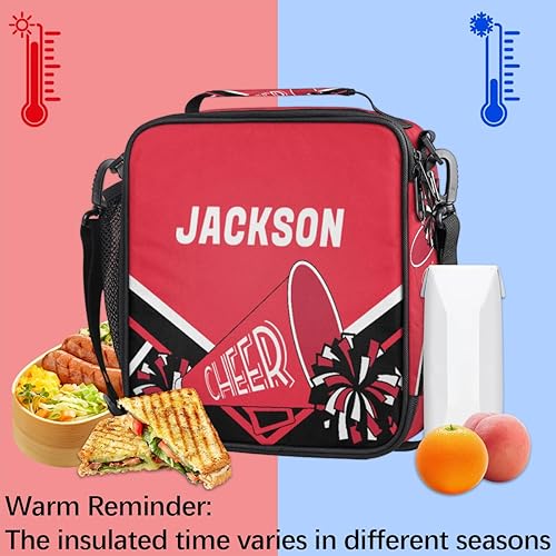 Miniatura 7 de Lonchera reutilizable con nombre personalizado para niños, niñas y adolescentes, coloridas, animadoras, personalizada, aislada, hielera térmica,