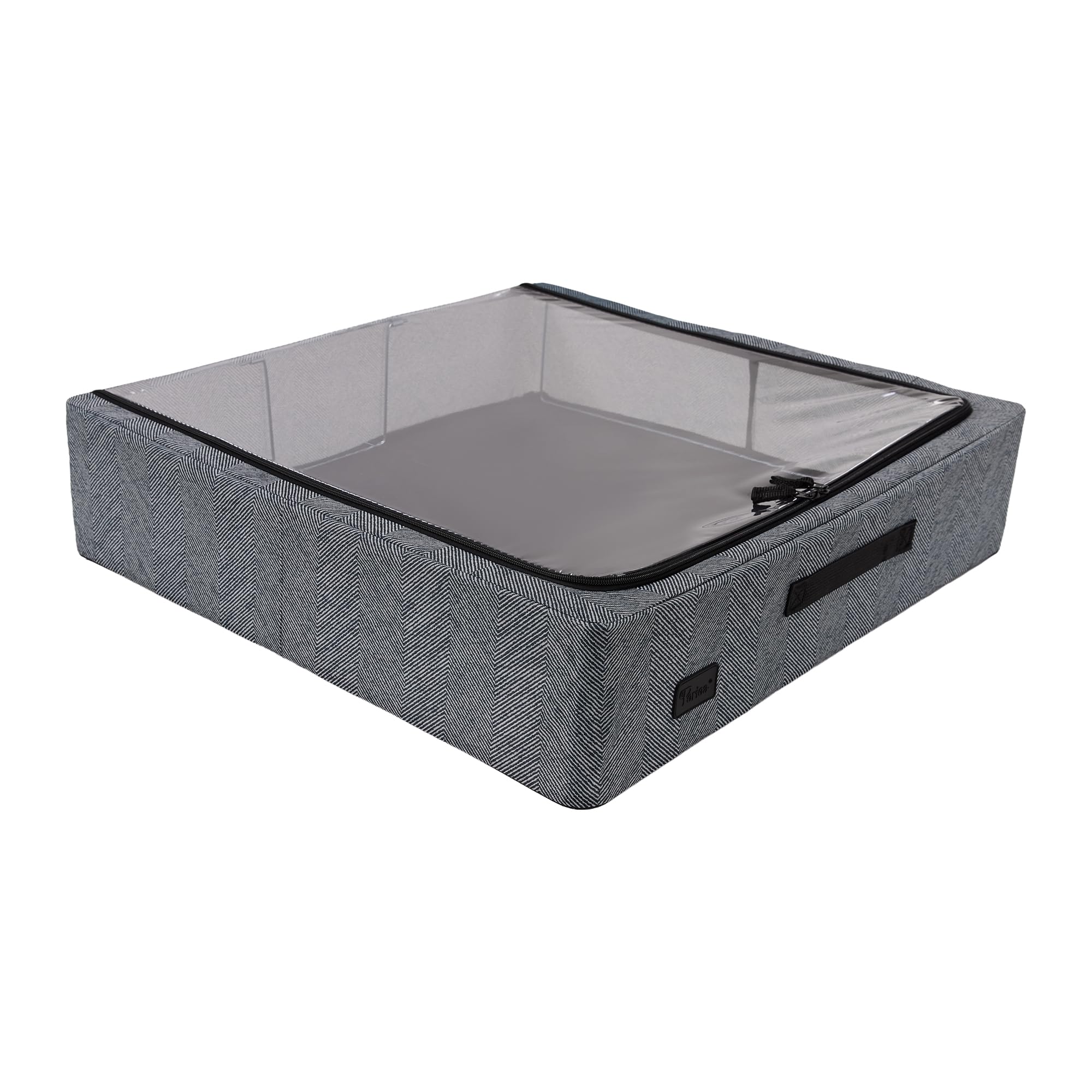 Periea 'Casey' Underbed Storage Boxes with Lids - Foldable, Stackable, and Space-Saving Organiser to Keep Your Space Tidy and Clutter-Free - Herringbone - Large