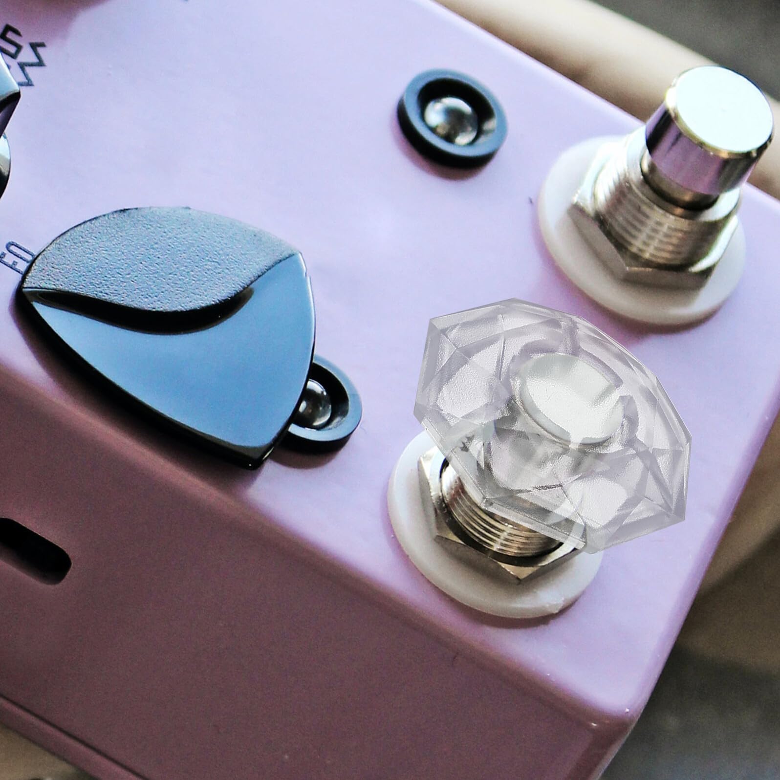 4 Sztuki końcówki ów osłony pokręteł ów efektów nakładki na przyciski akcesoria do ochraniacz nakładki na Pedal gitarowy Transparent