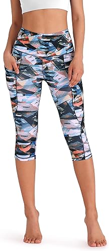 Miniatura 2 de ODODOS - Leggings tipo capri de mujer, no se traslucen y modelan el abdomen, con cintura alta y bolsillos para hacer yoga, atletismo, ejercicio y