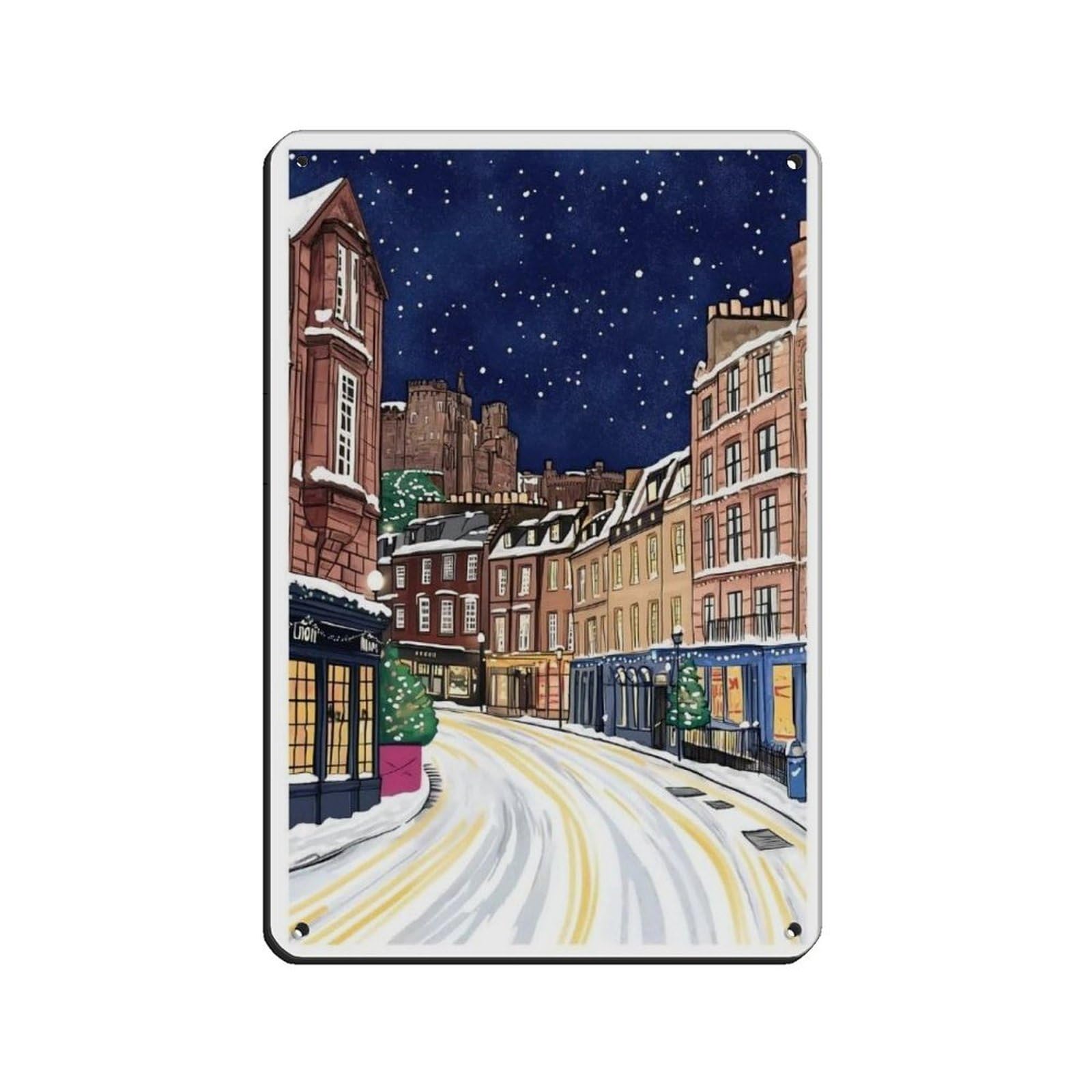 Lxwnze 20L X 30W Cm Edinburgh Poster, Edinburgh Art, Travel Poster (2) Retro Poster Metal Tin Sign Chic Art Retro Iron Painting Bar People Cave Cafe Family Garage Poster Wall Decoration 8X12inch(20X30cm)