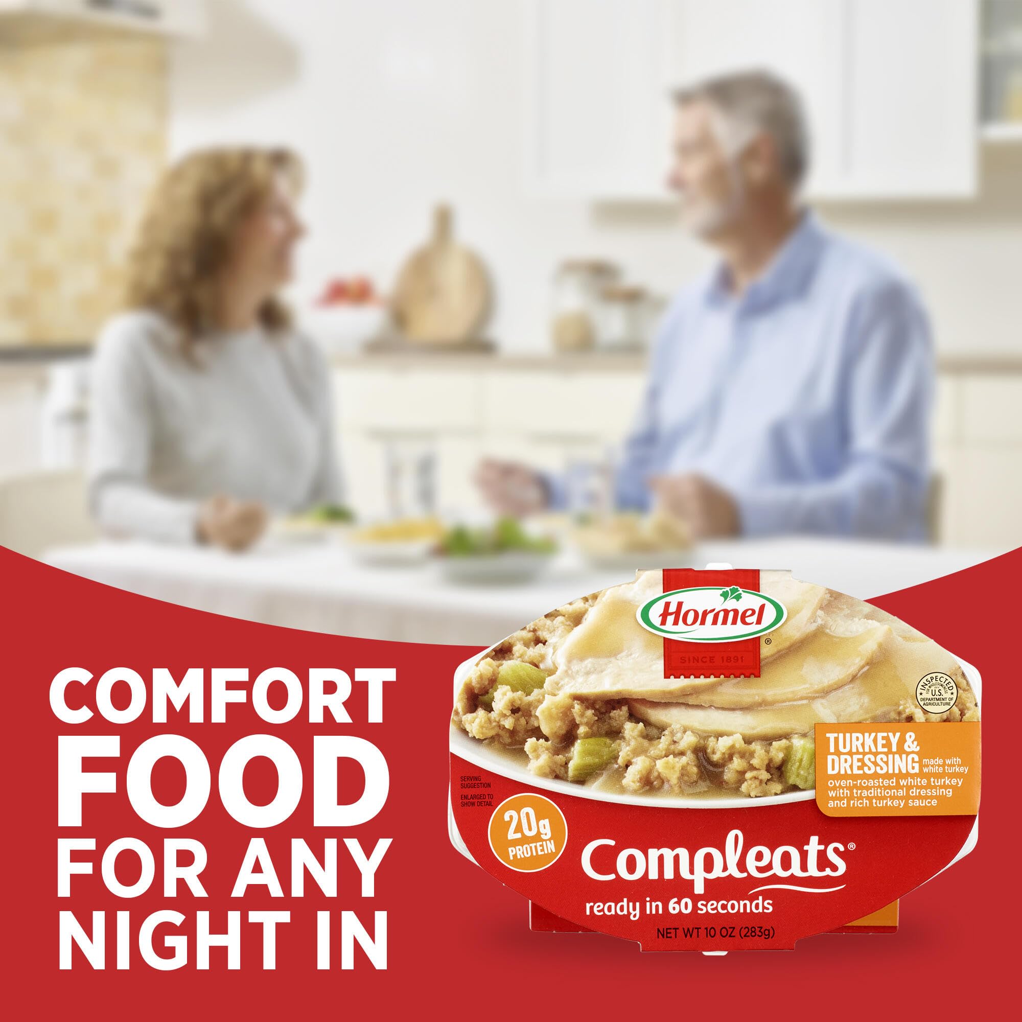 Hormel Compleats Turkey & Dressing, 10-Ounce Microwavable Bowls (Pack of 6)