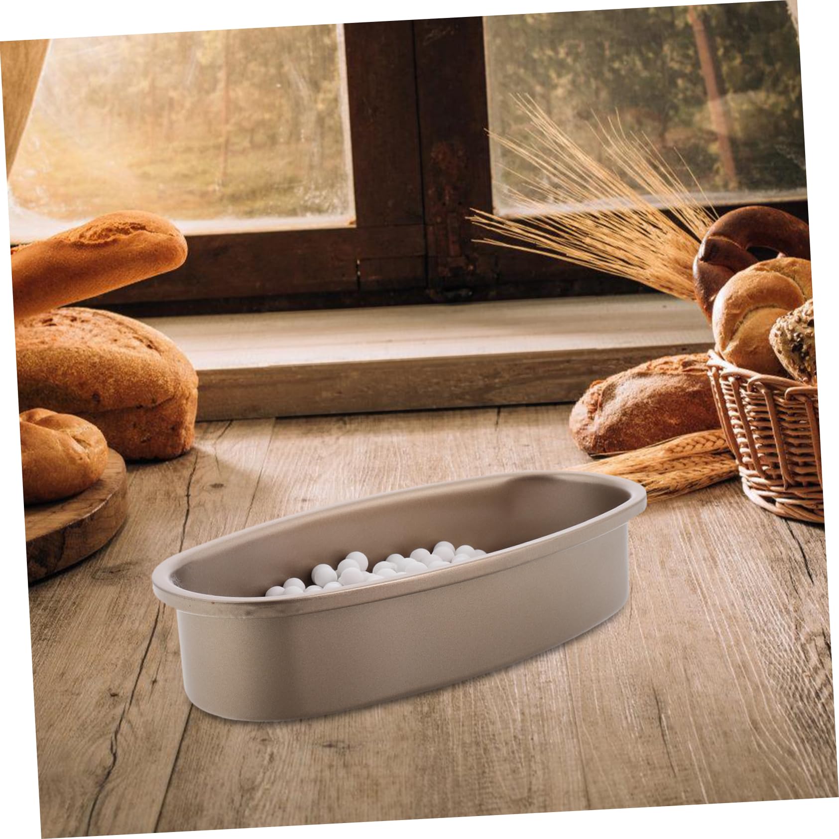 ULTECHNOVO Piedra para Horno Pan Reutilizable de Gres Beige 500 G | Juego de 1 Pieza, Bolsa de Tela y Bandeja Incluidas, Apto para Pan y Baguettes, Uso Doméstico
