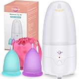 Menstrual Cup Steamer Sterilizer with 2 Reusable Menstrual Cups, Period Cups Cleaner Wash Kit