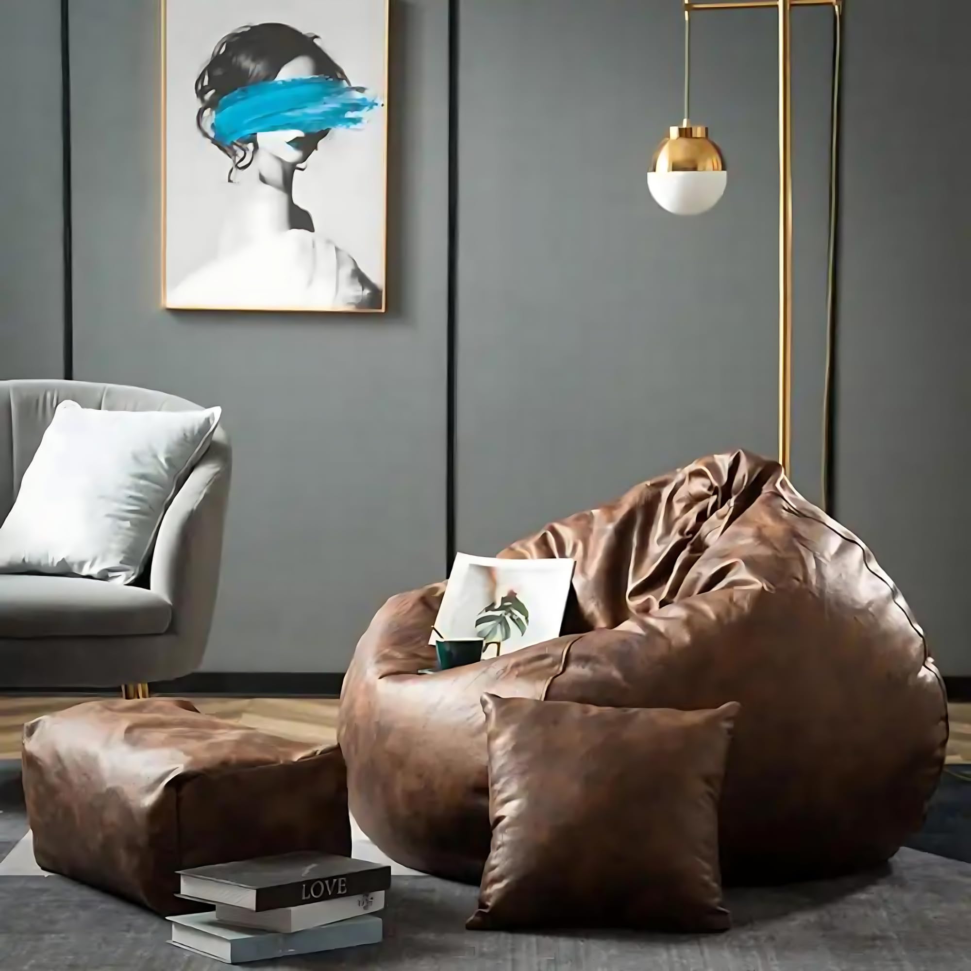 GIGLICK XXXX-Large Elite Suede Imported Beans Filled Bean Bags Footrest/Footstool/Legrest | Ready to Use (6 Months Warranty) Color Brown Footrest 4XL (B0DHW3V82J) Amazon Price History, Amazon Price Tracker