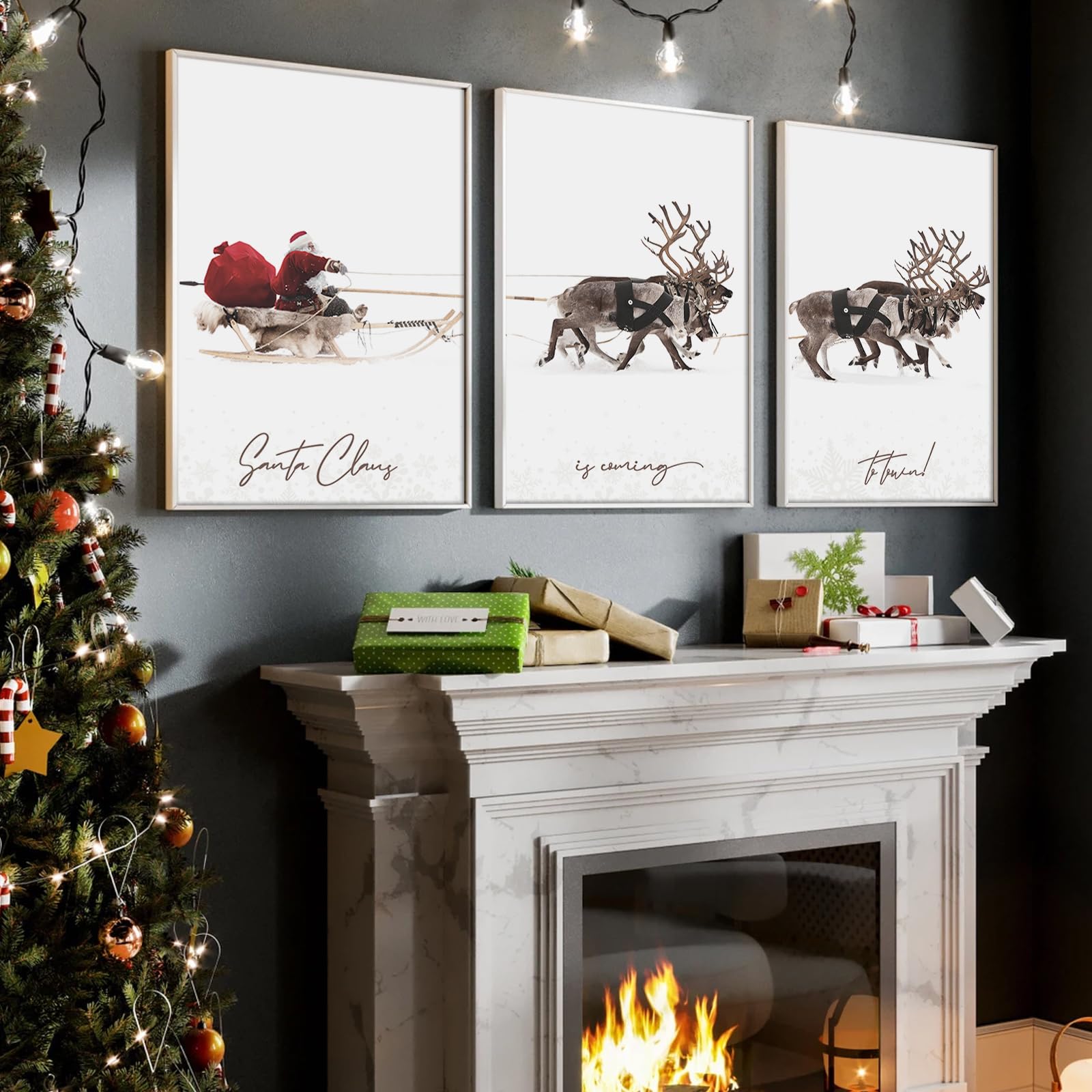 Amazon.com: JarThenaAMCS 3Pcs Large Christmas Canvas Wall Art