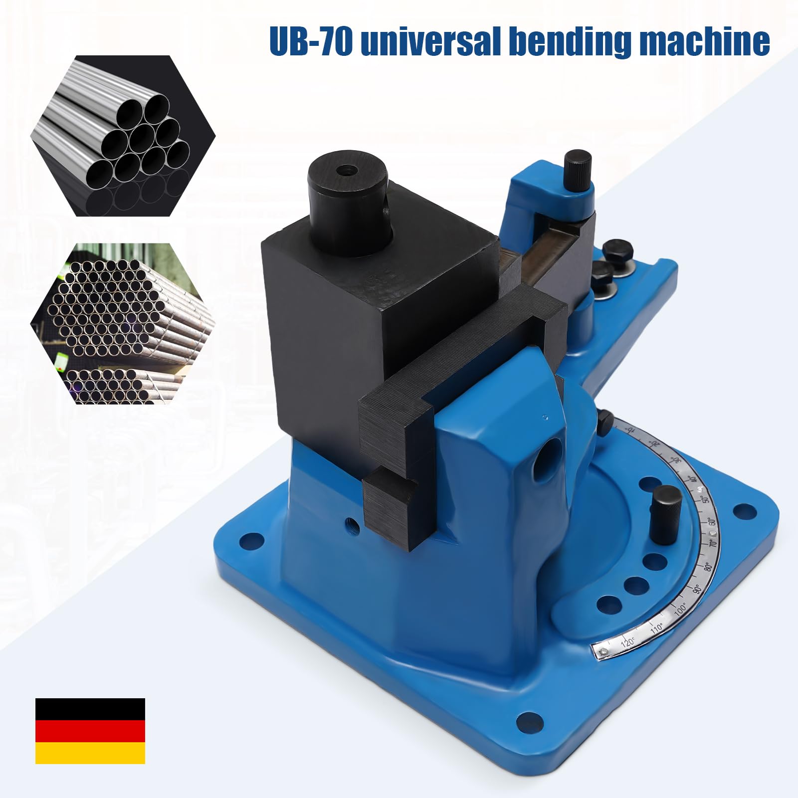 Dobladora manual de metal sin electricidad para acero, aluminio, cobre y latón, grosor de flexión de 15,8 mm, ángulo de 0-120°, resistente a arañazos y bajo mantenimiento, ideal para talleres