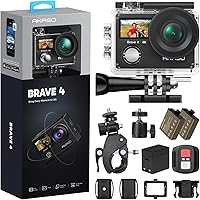 AKASO Brave 4 4K 30FPS Action Camera with EIS, 20MP Photos, 131FT Waterproof Case, WiFi Remote, Dual Batteries & Helmet Mount Kit
