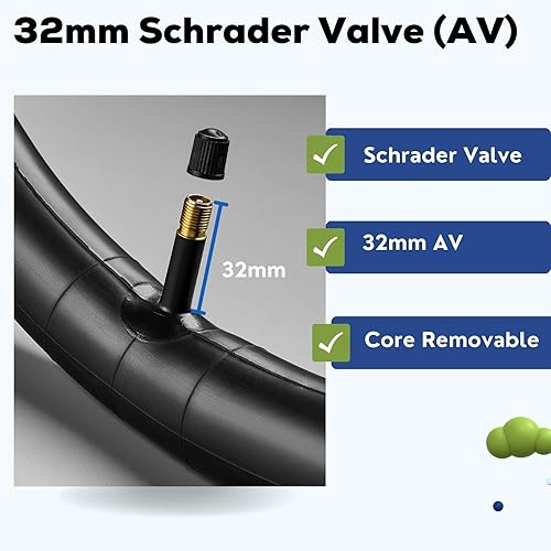 Miniatura 4 de Corki Cycles - Tubo de neumático grueso de 20 x 3.0 pulgadas, 20 x 3.5 pulgadas, 20 x 4.0 pulgadas con válvula Schrader de 1.260 in, tubos