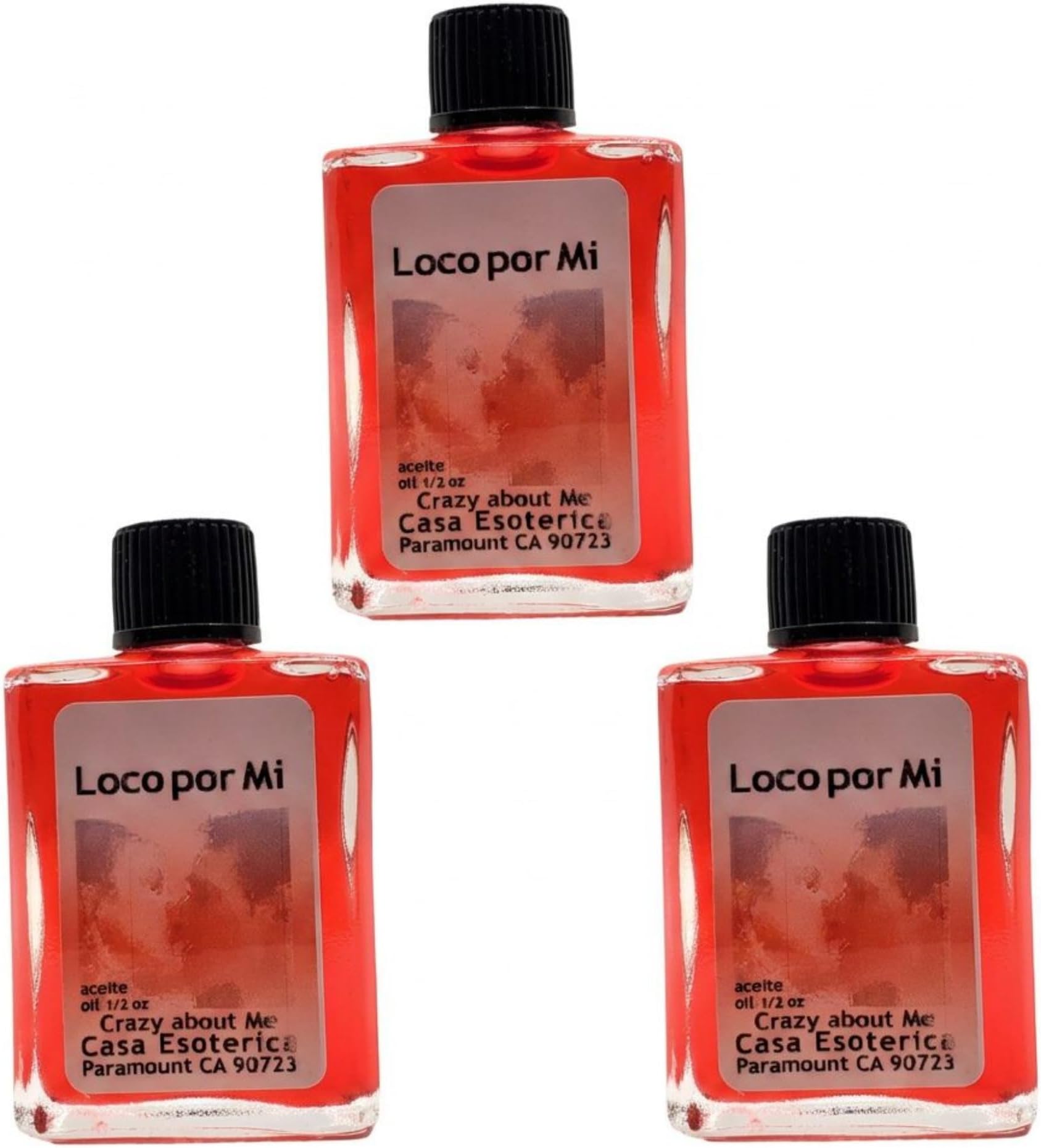 Crazy About Me Oil (Loco por mi Aceite) Spiritual Anointing Oil by CASA ESOTERICA MAGICK SPACE - Love Spell - Magick for Someone to be Crazy in Love with You-0.5 FL OZ (3PACK)