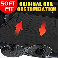 Vista 2 de Elsetyler Revestimiento de carga para Highlander 2021 – Negro TPE para todo tipo de clima, resistente al agua, bandeja de carga trasera, protector