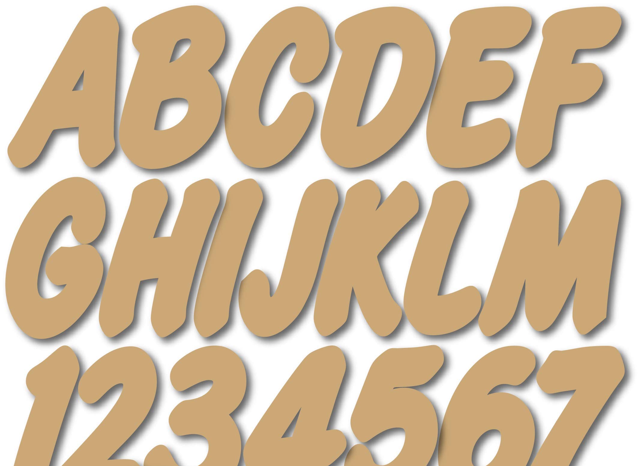 STIFFIE Whip-One Tan 3" Alpha-Numeric Registration Identification Numbers Stickers Decals for Boats & Personal Watercraft