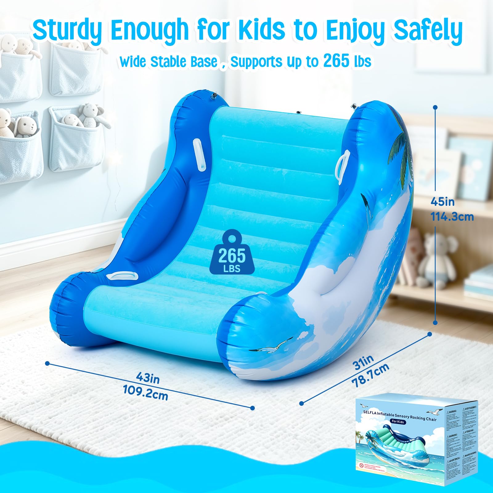 Sillón mecedor para niños – Azul