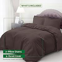 Vista 3 de Elegant Comfort Juego de funda de edredón de 2 piezas más suave y lujoso, calidad hotelera 1500, sedosa, suave y sin arrugas