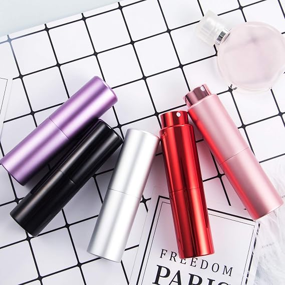 1 piece 20ml Perfume Atomizer Bottle Travel Mini Refillable Empty Pump Spray Bottle Portable Metal Shell Container (Purple)