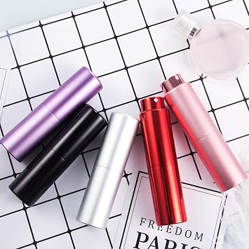1 piece 20ml Perfume Atomizer Bottle Travel Mini Refillable Empty Pump Spray Bottle Portable Metal Shell Container (Purple)