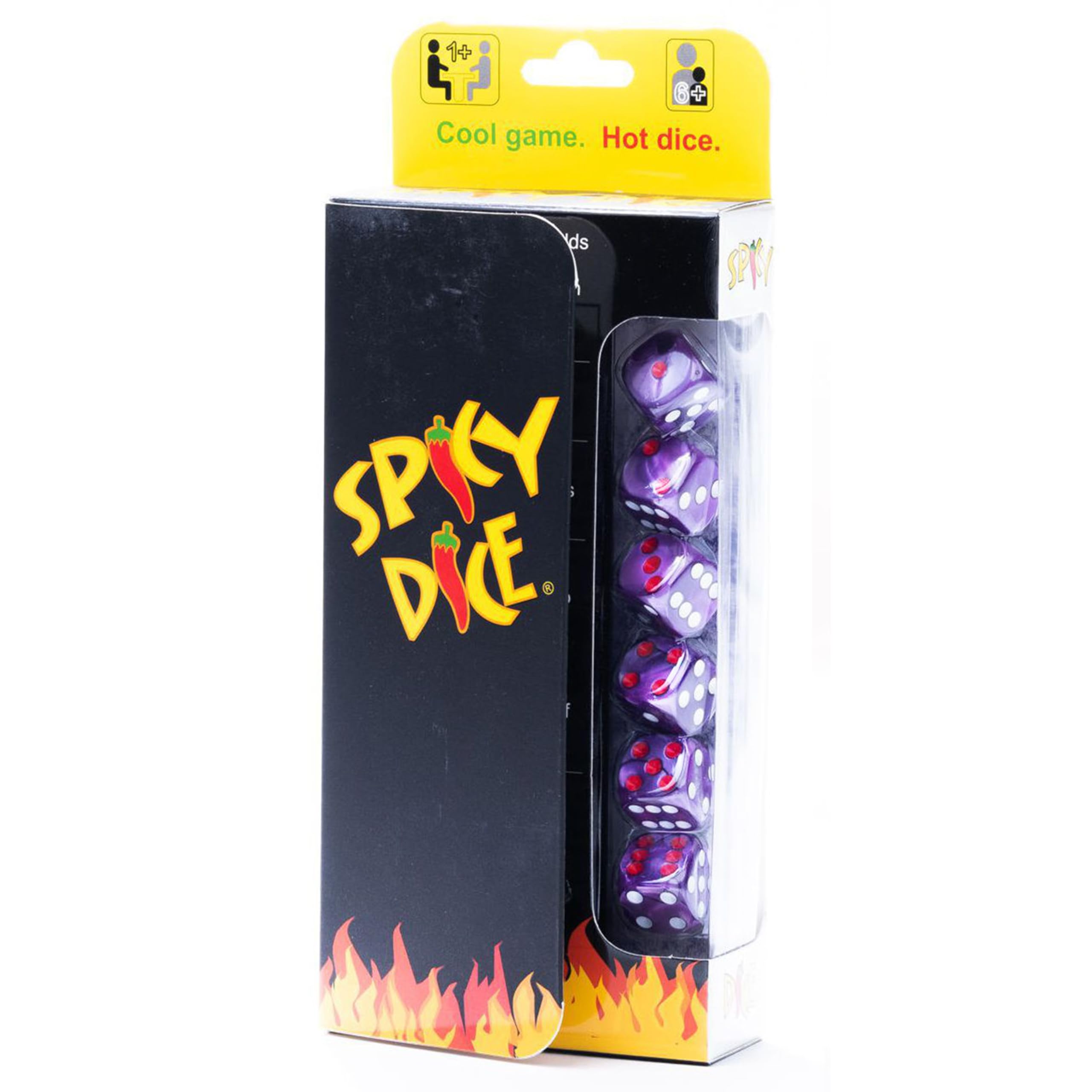 Spicy Dice Purple: The Change Your Luck Dice Game. Reds Score 2X or Flip 'Em! Great for Farkel & Yacht Fans. Beautiful Acrylic Dice & Pouch. Luck &