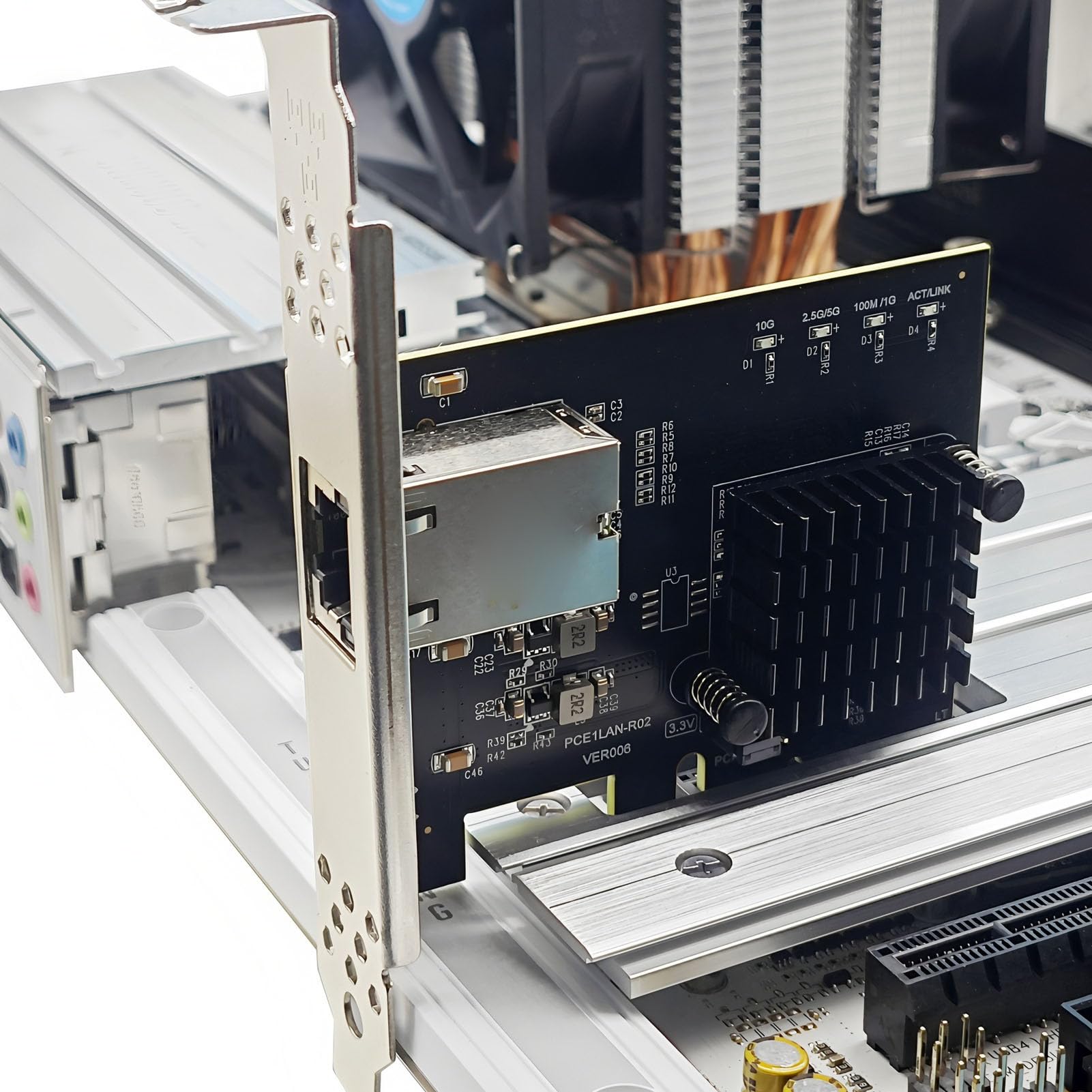 Jectse Scheda di Rete Gigabit PCIe 4X, Adattatore Ethernet da 10 Gbps con Controller RTL8127AT per Data Center NAS PC Server Desktop