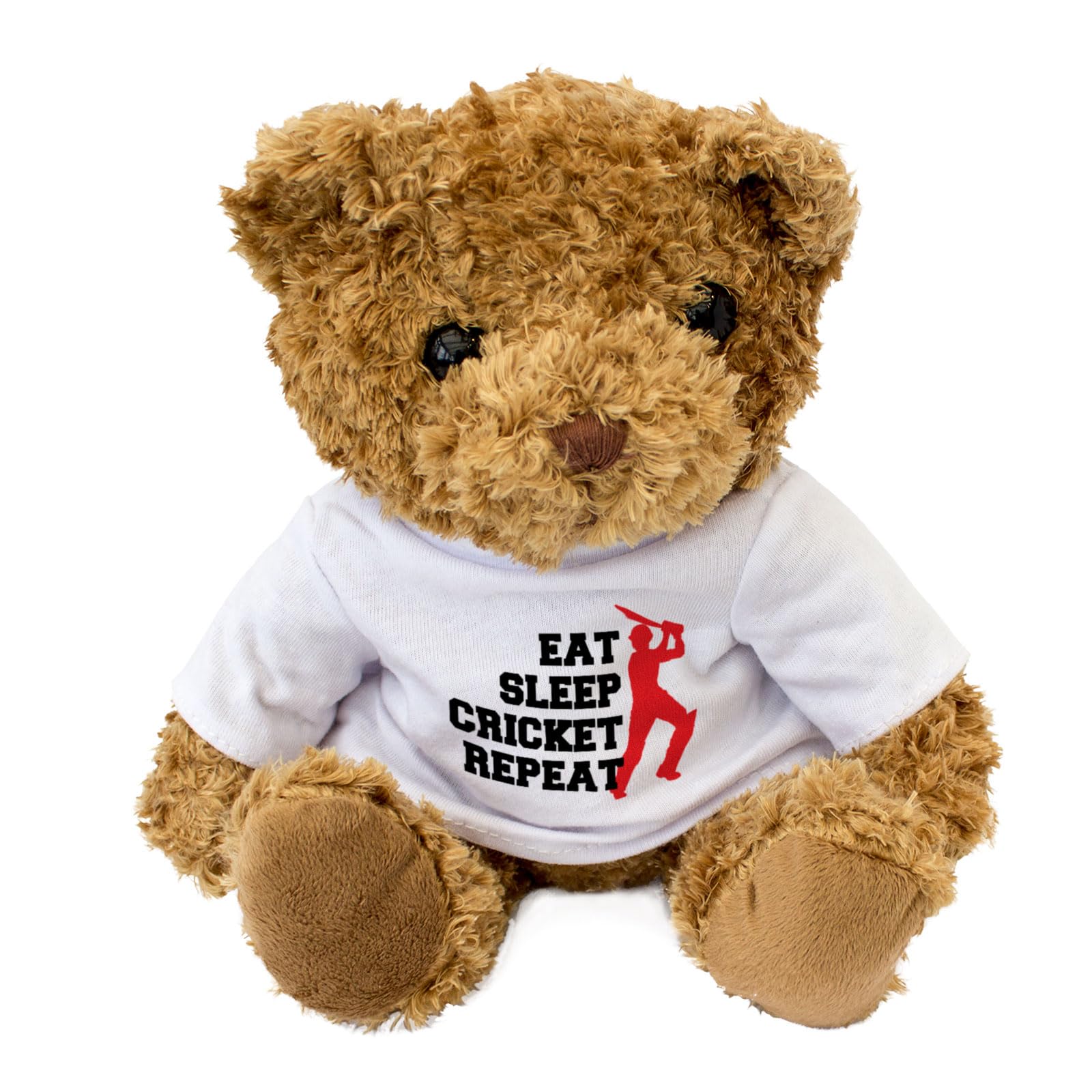 Big Red Egg EAT SLEEP CRICKET REPEAT - Teddy Bear - Cute Soft Cuddly Adorable - Gift Present, Brown - Image 2